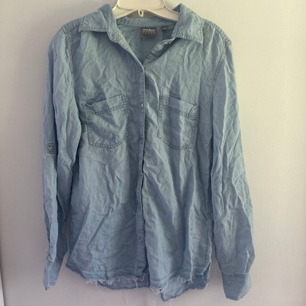 Soho Light Blue Casual Shirt Jacket